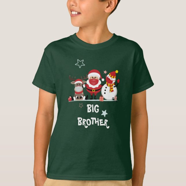 Personalized Family Christmas Holiday Big Brother T-Shirt (Front)
