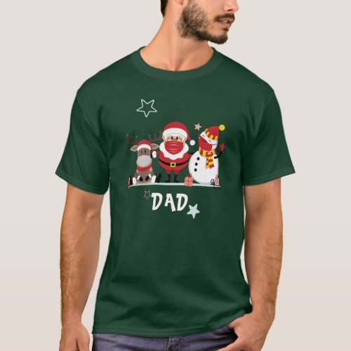 Personalized Family Christmas Holiday Dad T_Shirt