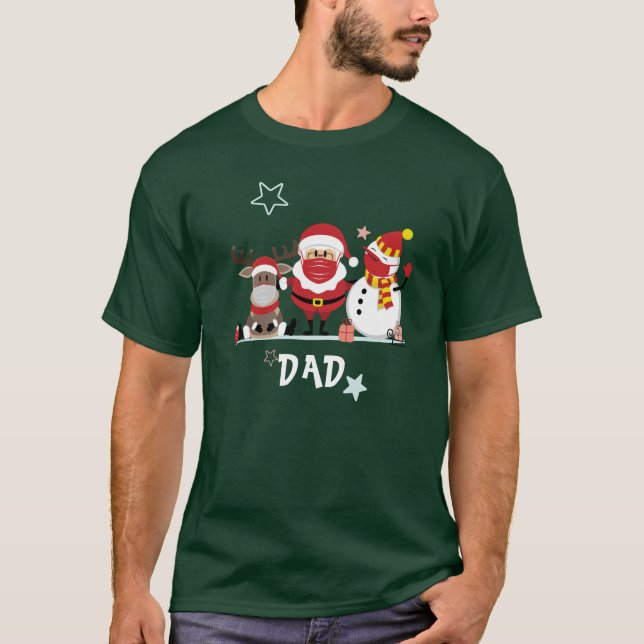 Personalized Family Christmas Holiday Dad T-Shirt (Front)