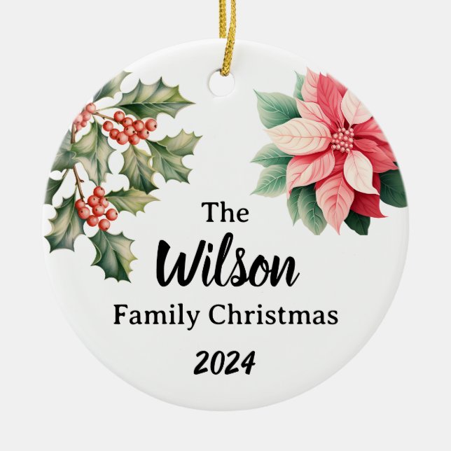 Personalized Family Christmas Ornament (Front)