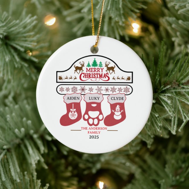 Personalized Family Christmas Ornament | Holiday  (Tree)