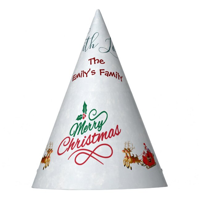 Personalized Family Christmas  Party Hat (Front)