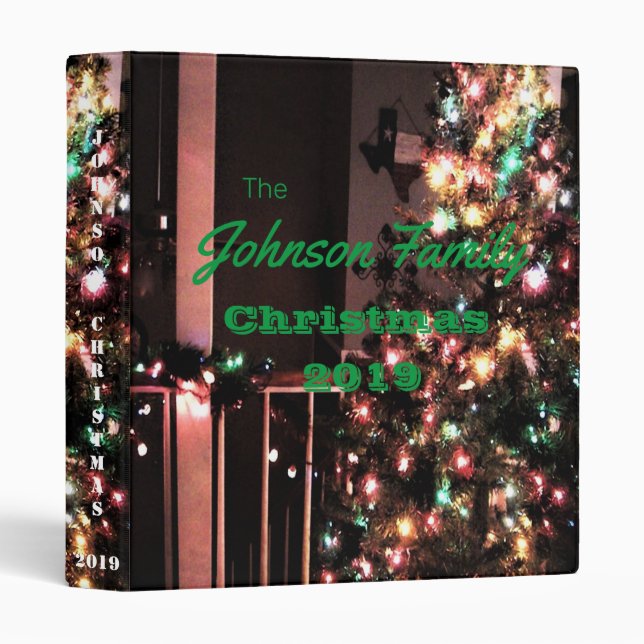 Personalized Family Christmas Photo Album 3 Ring Binder (Front/Spine)