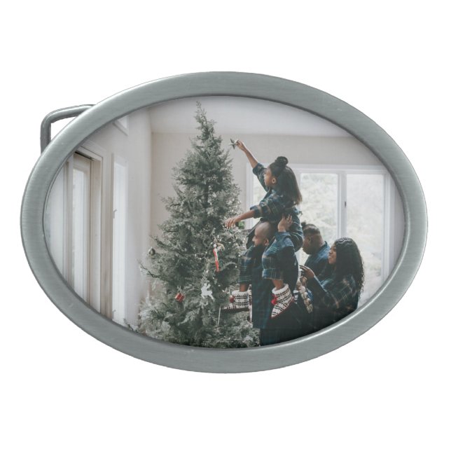 Personalized Family Christmas Photo  Belt Buckle (Front)