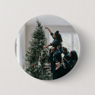 Personalized Family Christmas Photo  Button