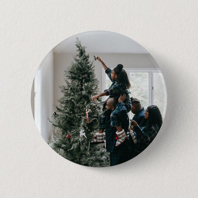 Personalized Family Christmas Photo  Button (Front)