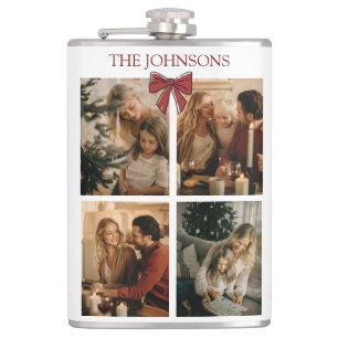 Personalized Family Christmas Photo Collage Flask