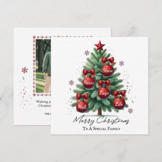 Personalized Family Christmas Photo Custom Names Holiday Card