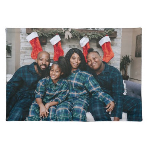 Personalized Family Christmas Photo Keepsake Cloth Placemat