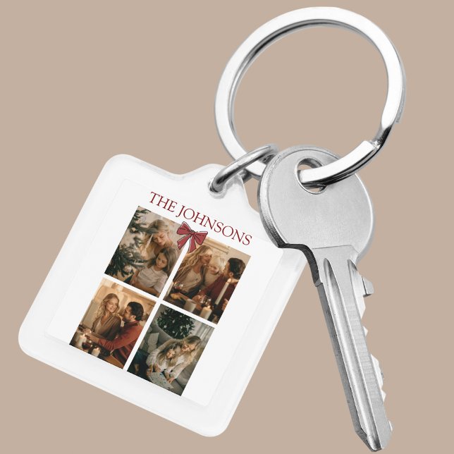 Personalized Family Christmas Photos Keychain (Creator Uploaded)