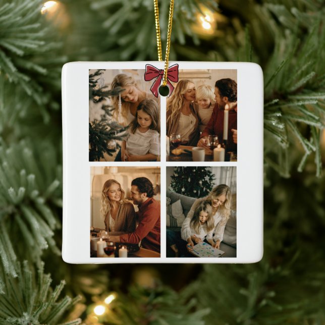 Personalized Family Christmas Photos Ornament (Tree)