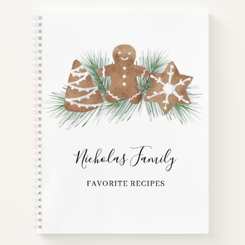 Personalized Family Christmas Recipe Notebook