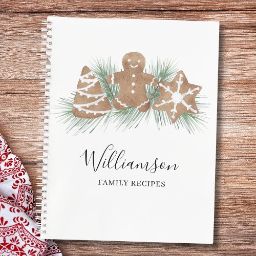 Personalized Family Christmas Recipe Notebook