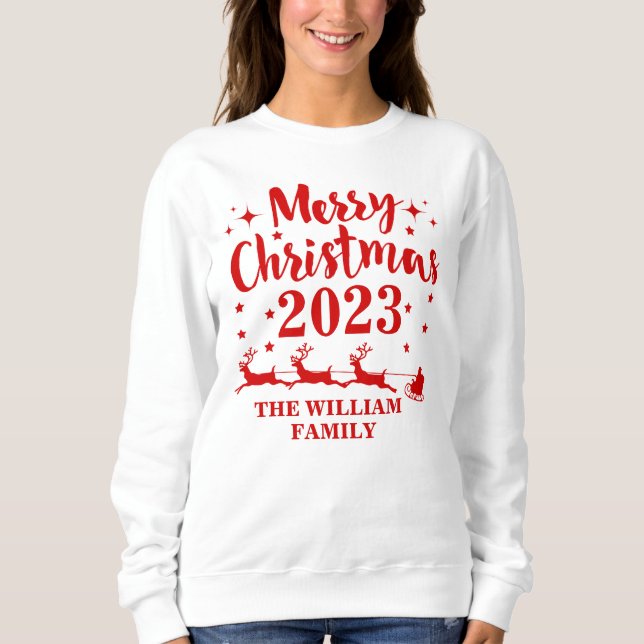 Personalized Family Christmas  Sweatshirt (Front)