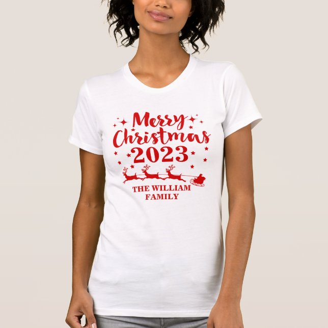 Personalized Family Christmas  T-Shirt (Front)