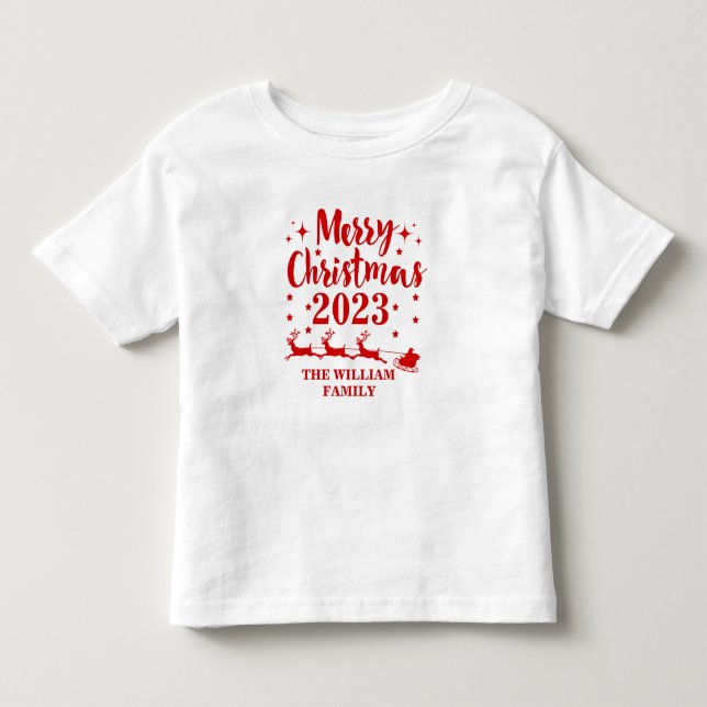 Personalized Family Christmas  Toddler T-shirt (Front)
