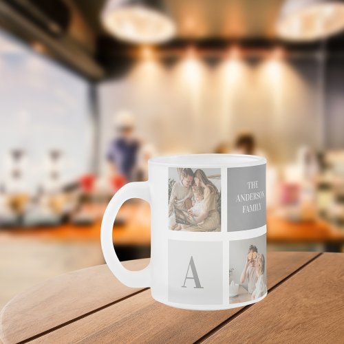  Personalized Family Collage Gift Frosted Glass Coffee Mug