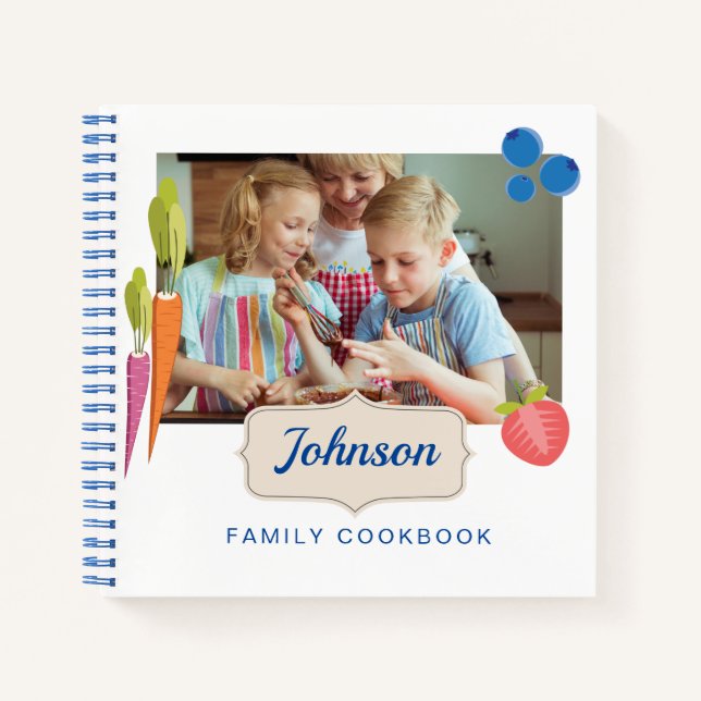 Personalized Family Cookbook (Add Your Photo)  Notebook (Front)