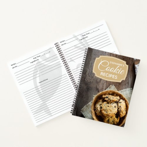 Personalized Family Cookbook Cookie Recipe Notebook