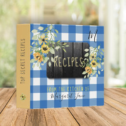 Personalized family cookbook rustic recipe 3 ring binder