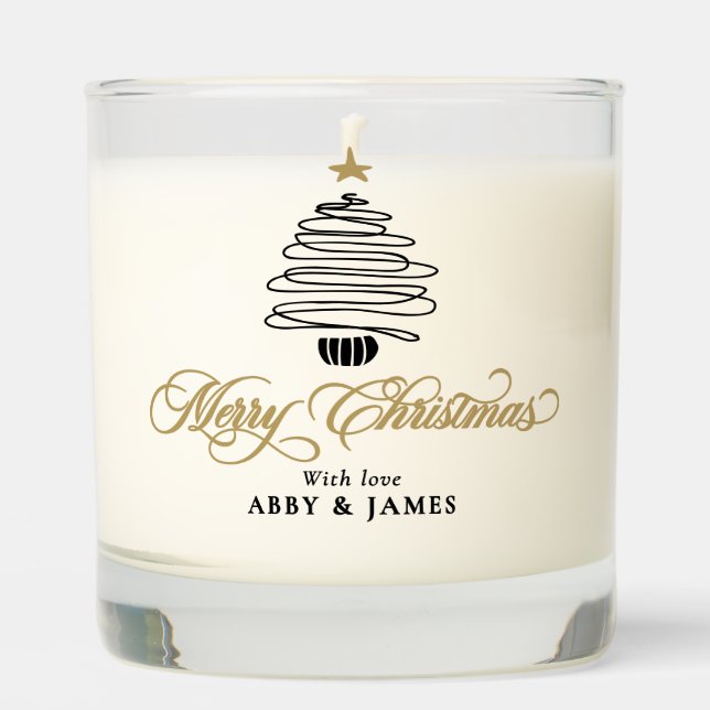 Personalized Family/Couple Merry Christmas Gift Scented Candle (Front)