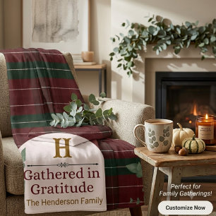 Personalized family Cozy Thanksgiving Sherpa Blanket