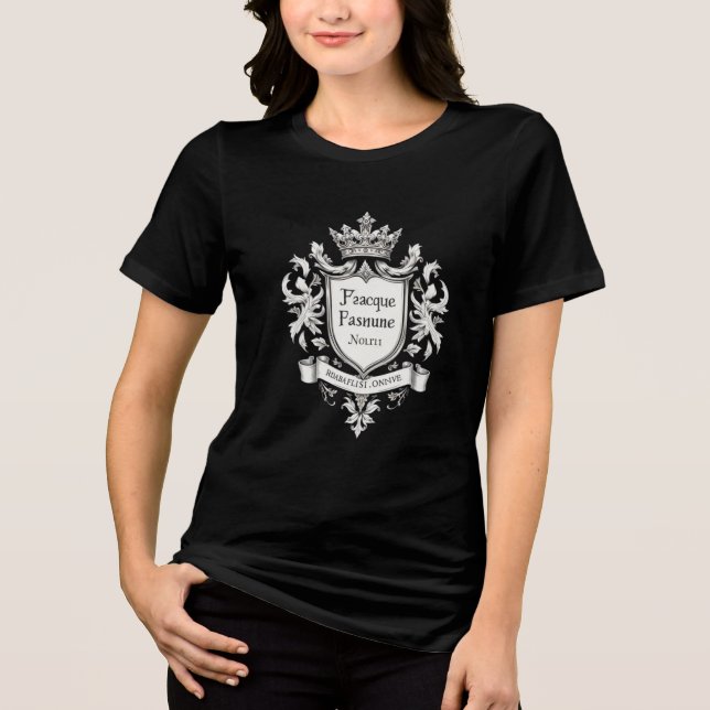 "Personalized Family Crest T-Shirt - Custom Herald Tri-Blend Shirt (Front)