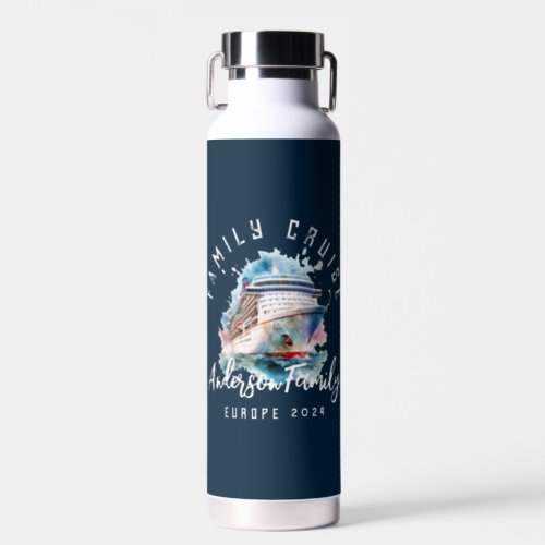 Personalized Family Cruise Group Vacation Water Bottle