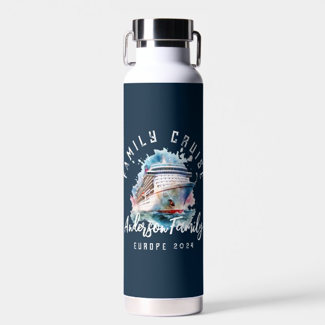 Personalized Family Cruise Group Vacation Water Bottle (Front)