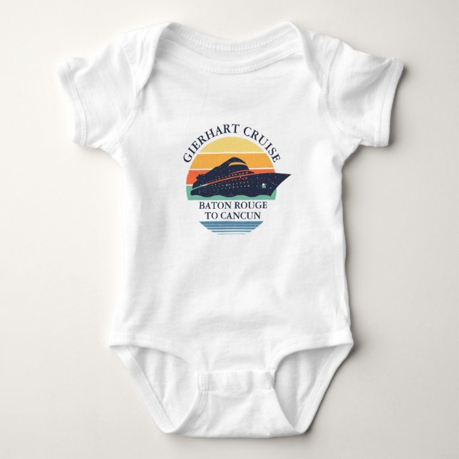 Personalized Family Cruise Trip Vacation Baby Bodysuit (Front)
