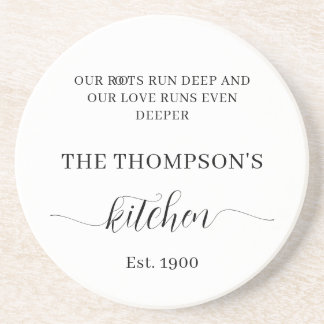 Personalized Family Deep Root and Love Kitchen Coaster