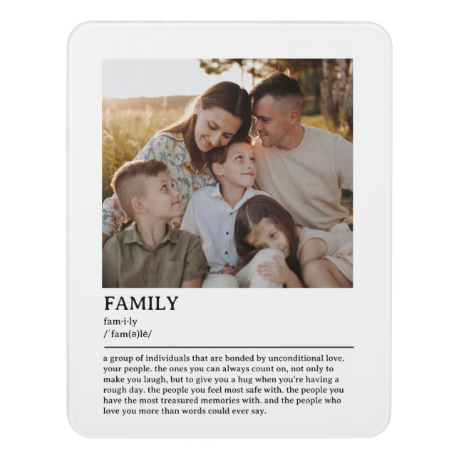 Personalized Family Definition Quote Wall Art Door Sign (Contemporary Vert)
