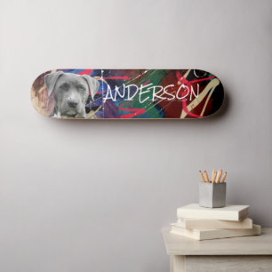 Personalized family dog skateboard