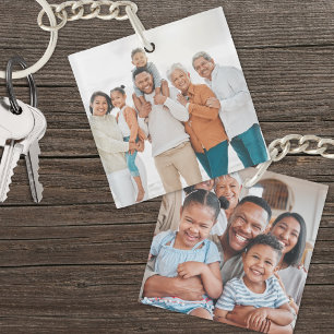 Personalized Family Double Sided Two Photo Keychain