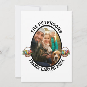 Personalized Family Easter Photo Egg Basket Holiday Card