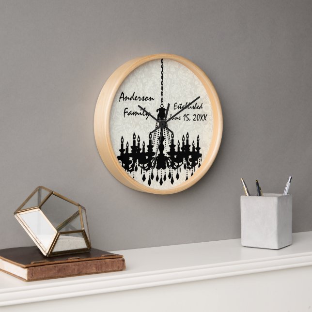 Personalized Family Established  Chandelier Clock (Office)
