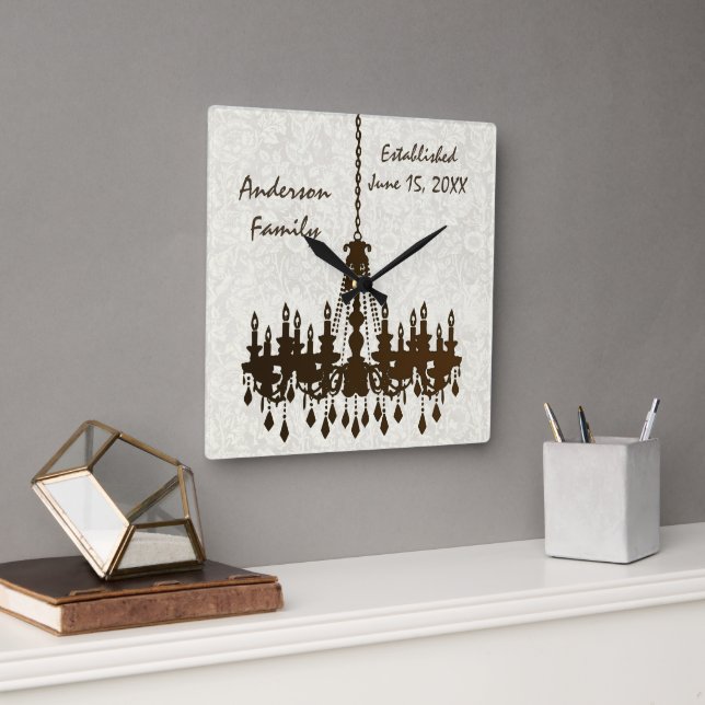 Personalized Family Established  Chandelier Clock (Office)