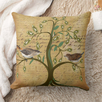 Personalized Family Established Date and Birds Throw Pillow