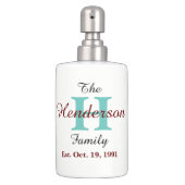 Personalized Family Established - Name & Initial - Soap Dispenser And Toothbrush Holder (Front)