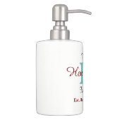 Personalized Family Established - Name & Initial - Soap Dispenser And Toothbrush Holder (Right)