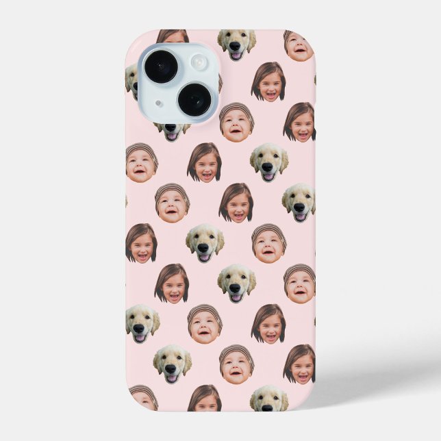 Personalized Family Face 3 Photos Light Pink Case-Mate iPhone Case (Creator Uploaded)
