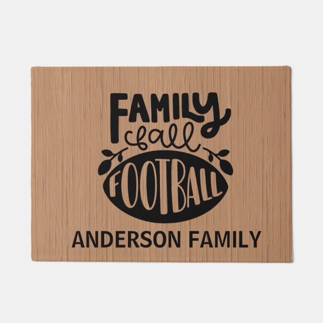 Personalized Family,Fall, Football Door Mat (Front)