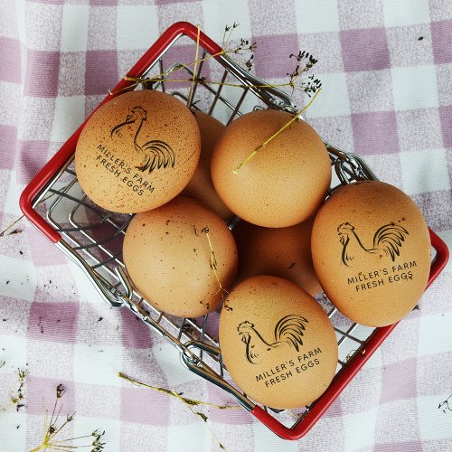 Personalized Family Farm Egg Rubber Stamp