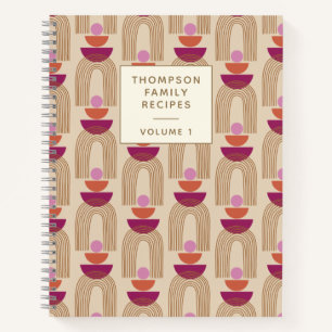 Personalized Family Favorite Recipes Retro Earthy Notebook