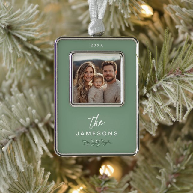 Personalized Family Framed Christmas Ornament (Tree)