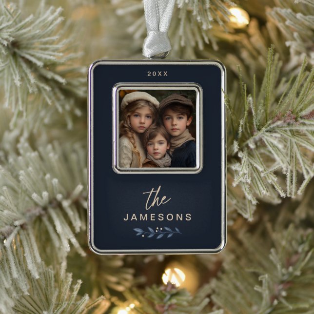 Personalized Family Framed Christmas Ornament (Tree)