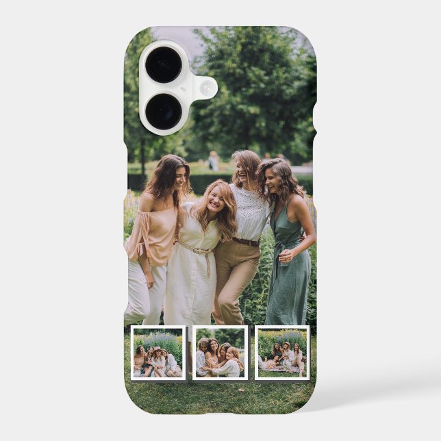 Personalized Family & Friends 4 Photo iPhone Case (Back)