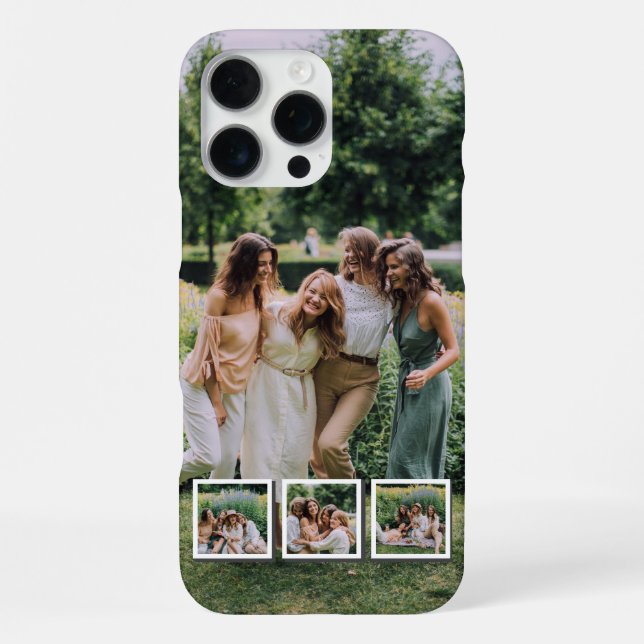 Personalized Family & Friends 4 Photo iPhone Case (Back)