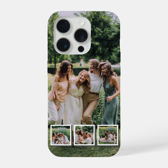 Personalized Family & Friends 4 Photo  iPhone Case (Back)