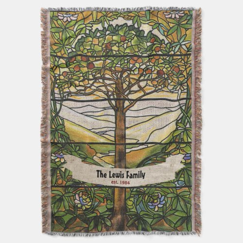 Personalized Family Fruity Tree Throw Blanket